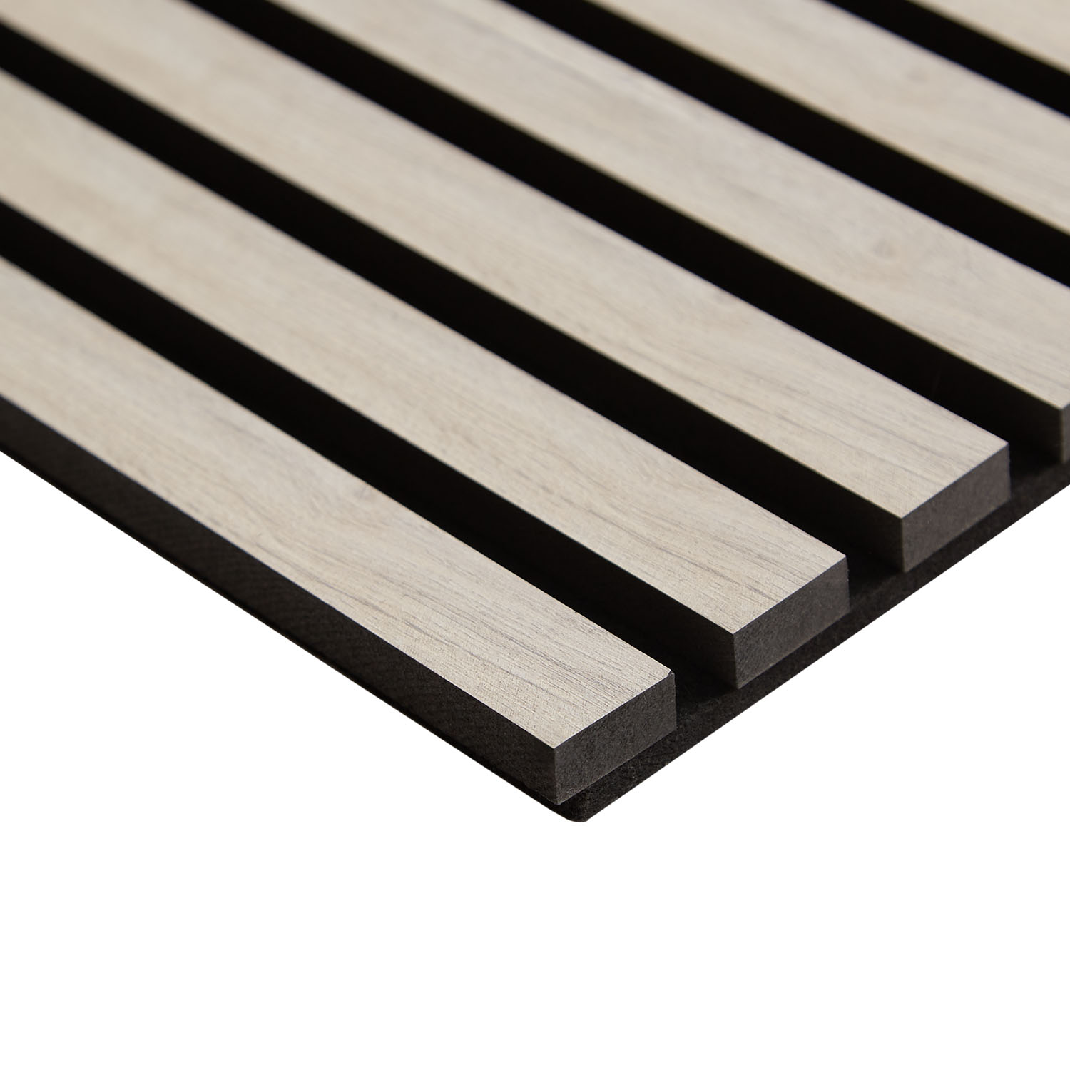 Acoustic Panels Wall Panels 60 x 60 cm Light Gray | Wood | 4-piece Set | 3D Strips