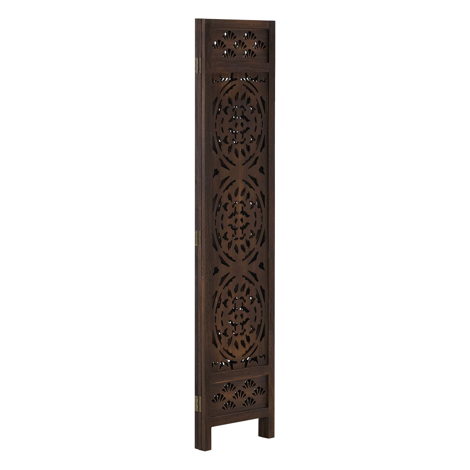 Paravent Brown Design | 3-panel | Wood | Decorative Room Divider | Partition Privacy Screen