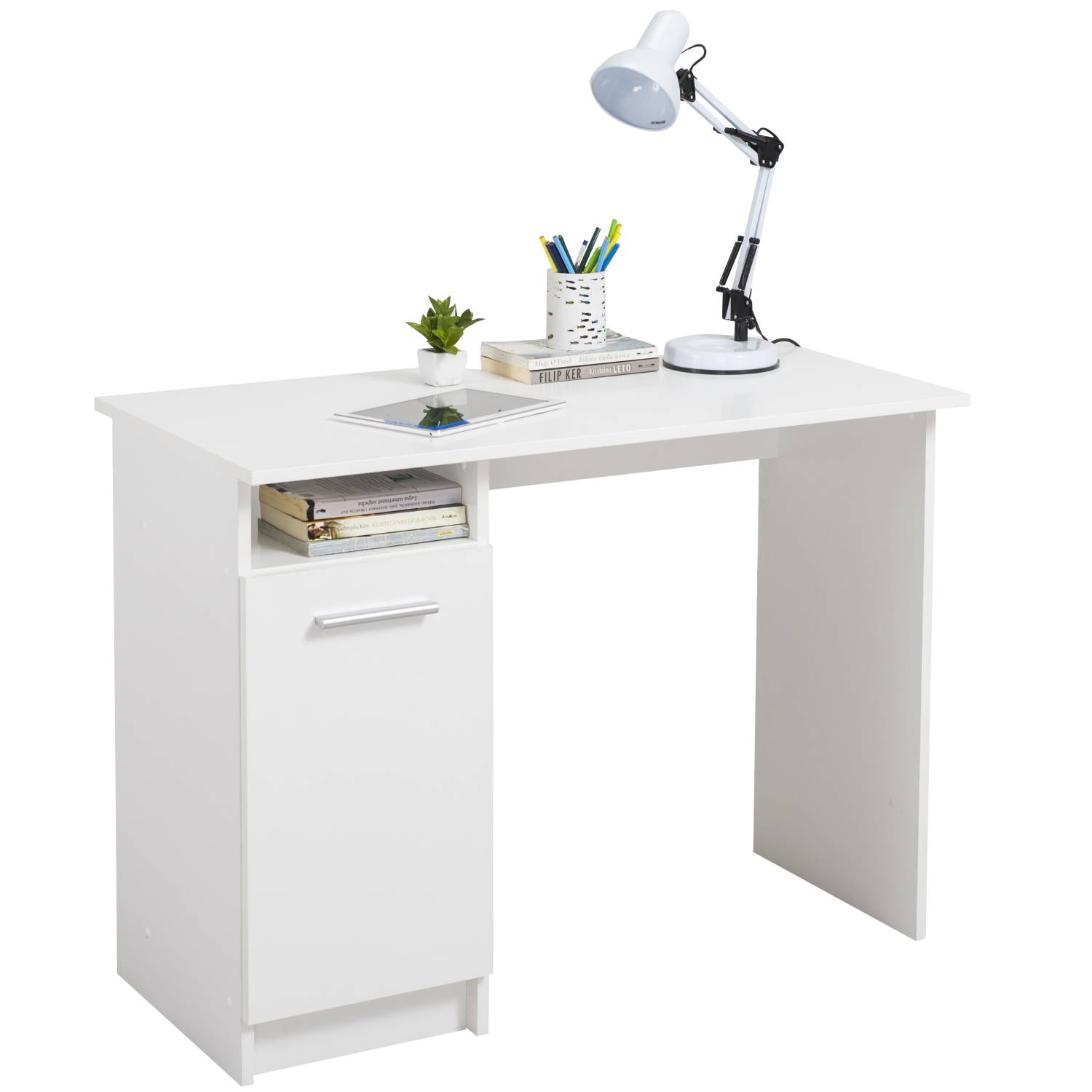 Bureau Table d'ordinateur Table de bureau blanc naturel 50x100 Table de travail en bois
