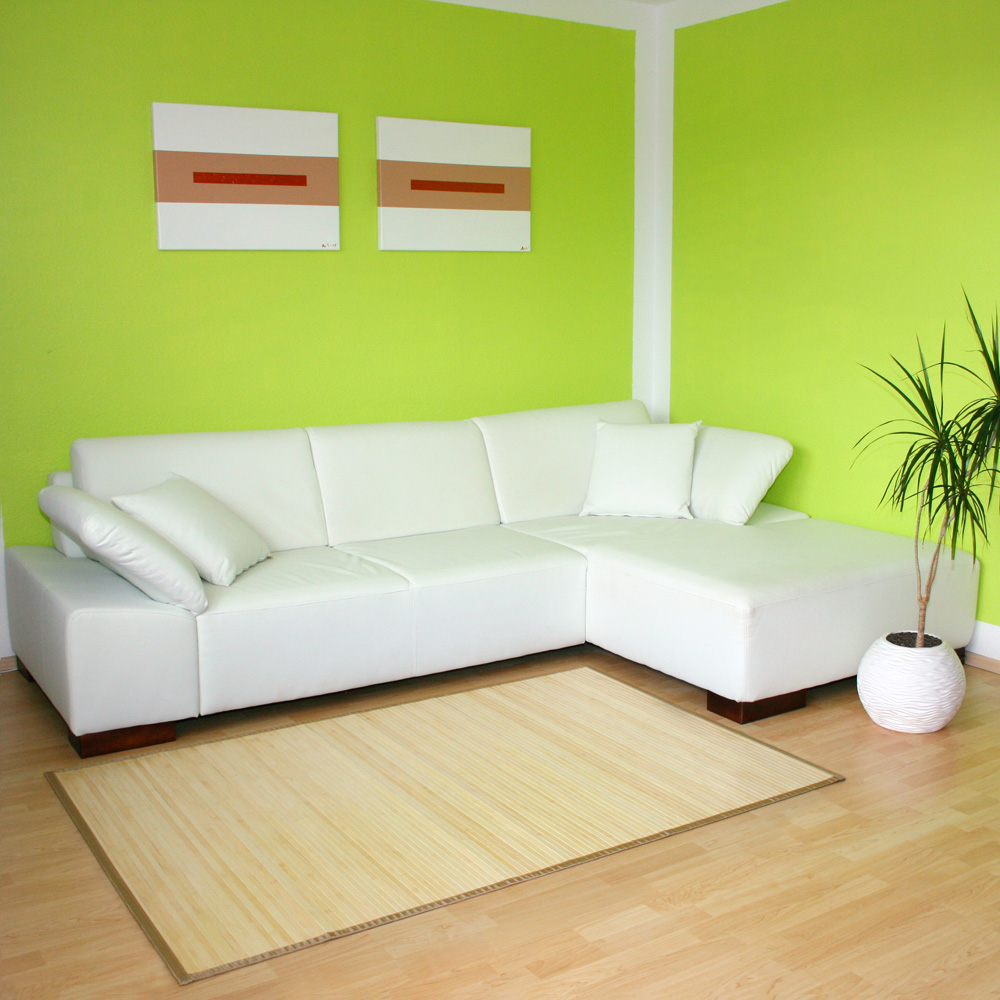 Bamboo carpet Rug 80 x 300 in light