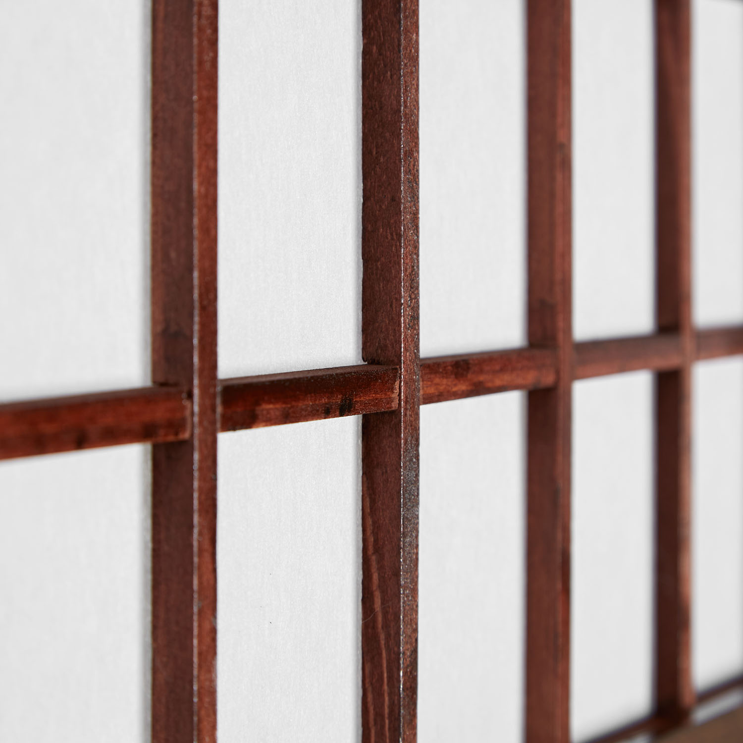 Paravent Brown Bamboo Shoji Rice Paper White | 4-panel | Wood | Room Divider Partition Privacy Screen