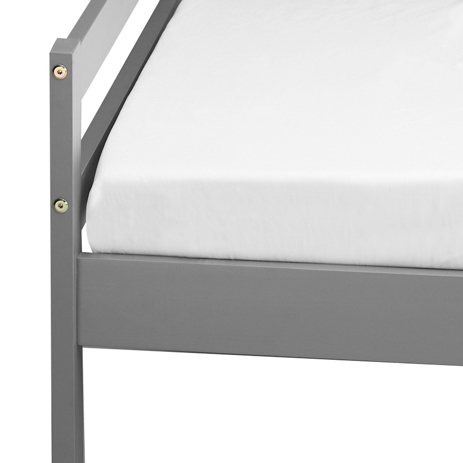 Pallet Bed 90x200 cm Gray | Single Bed | with Slatted Frame | Wood | Kids Youth Guest Bedroom