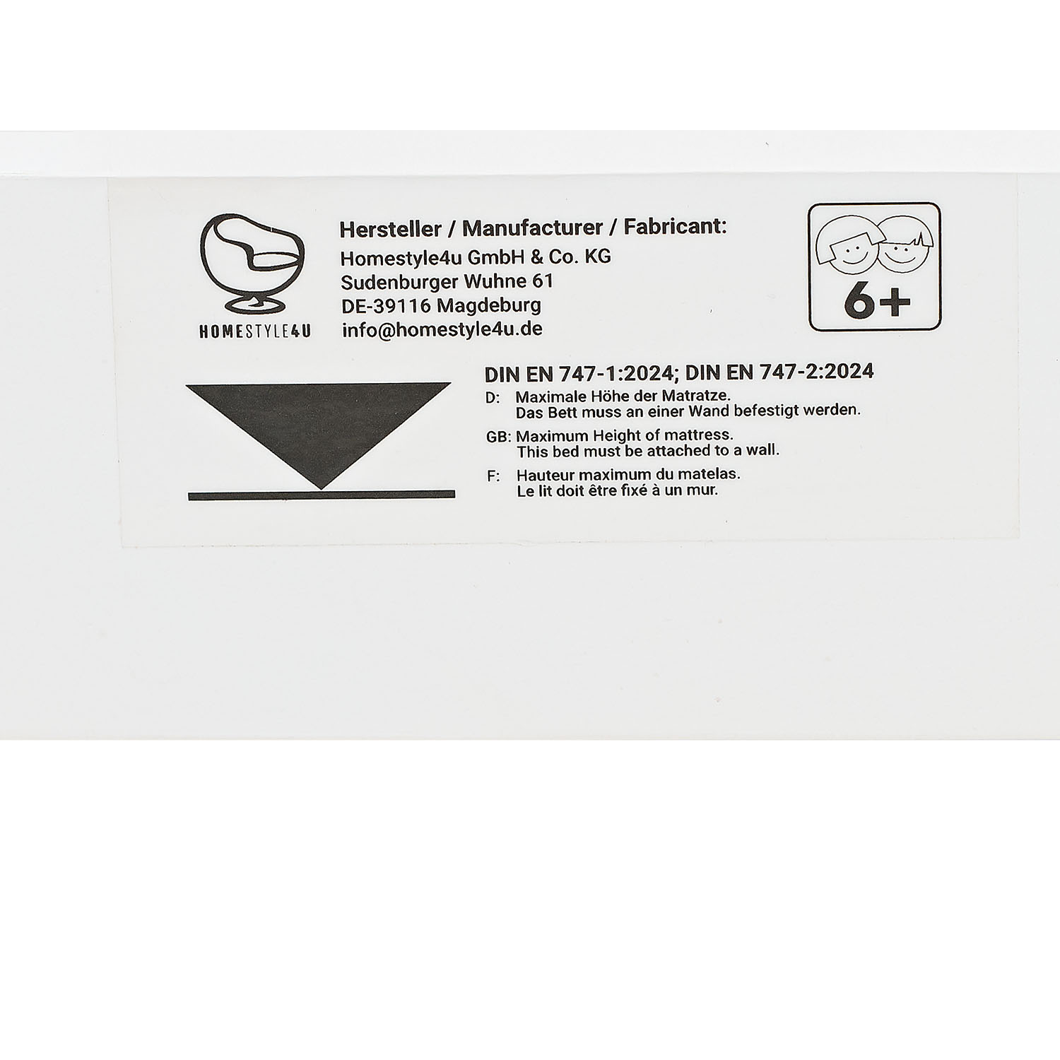 Triple Bunk Bed 90x200 with Mattresses Children´s Bed High Sleeper Cot White Wood Loft Bed Kids Bed