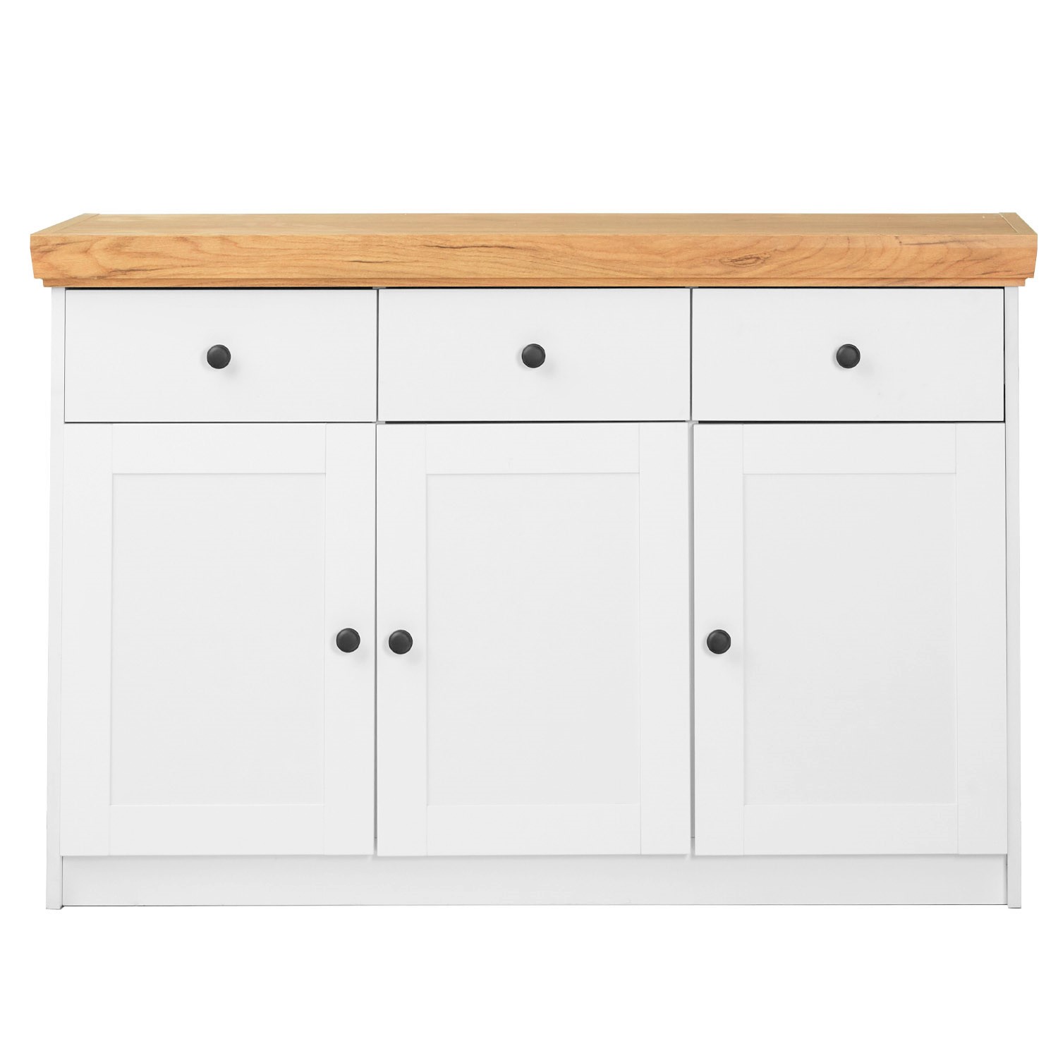 Chest of Drawers Sideboard Oak Matt White Wood Solid Cupboard Highboard