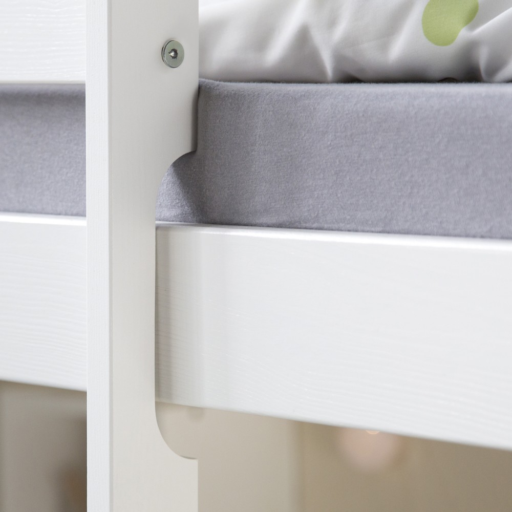 Loft Bed Kids 90x200 cm White | Ladder | Desk Included