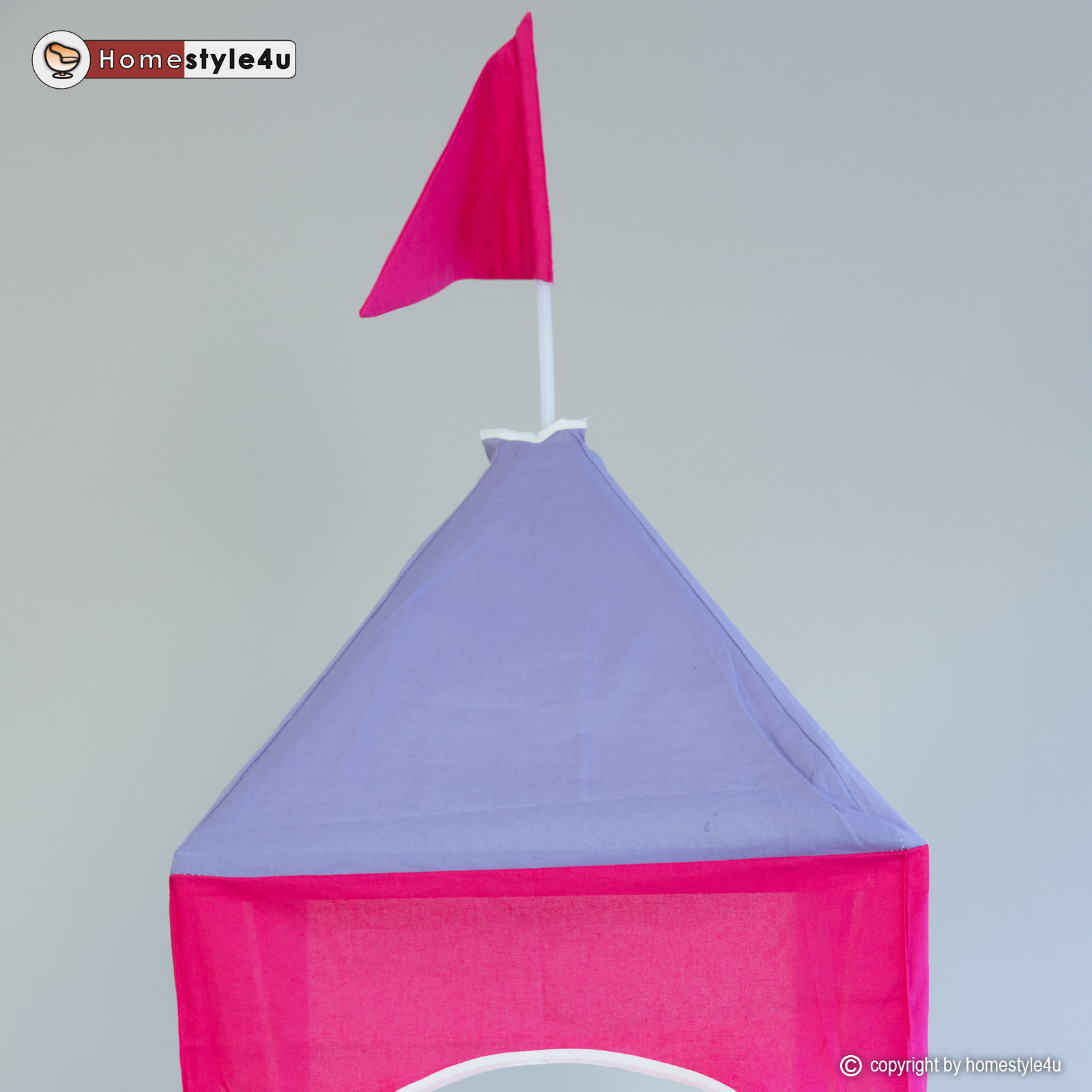 Loft Bed Kids 90x200 cm White with Curtain in Pink | Tunnel | Tower | Slide | without Slatted Frame