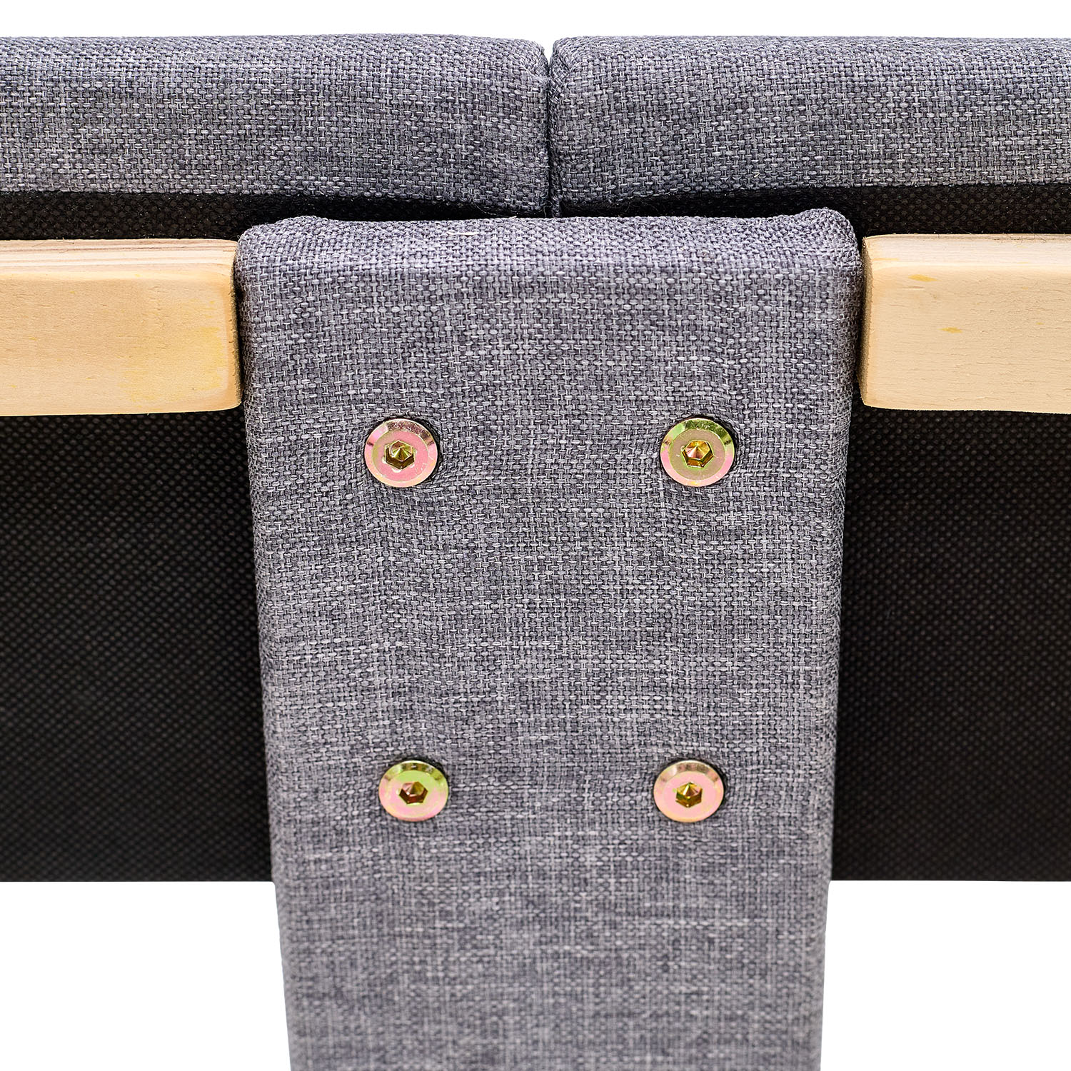 Upholstered bed 160x200 cm grey | with slatted frame | double fabric bed frame