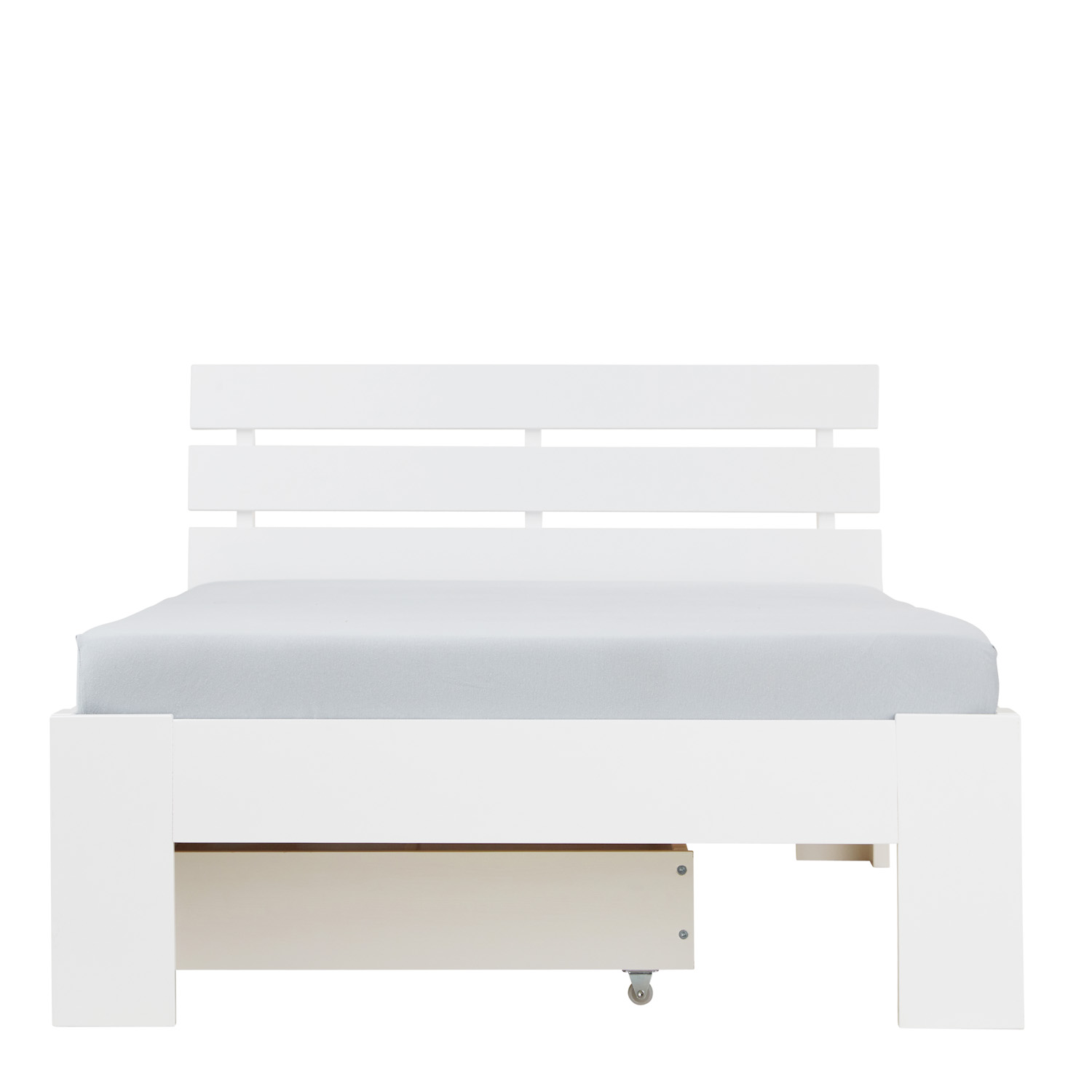 Wooden Bed 90x200 cm White | Single Bed with Storage | With Slatted Base | Solid Wood | Children's, Teen, or Guest Bedroom