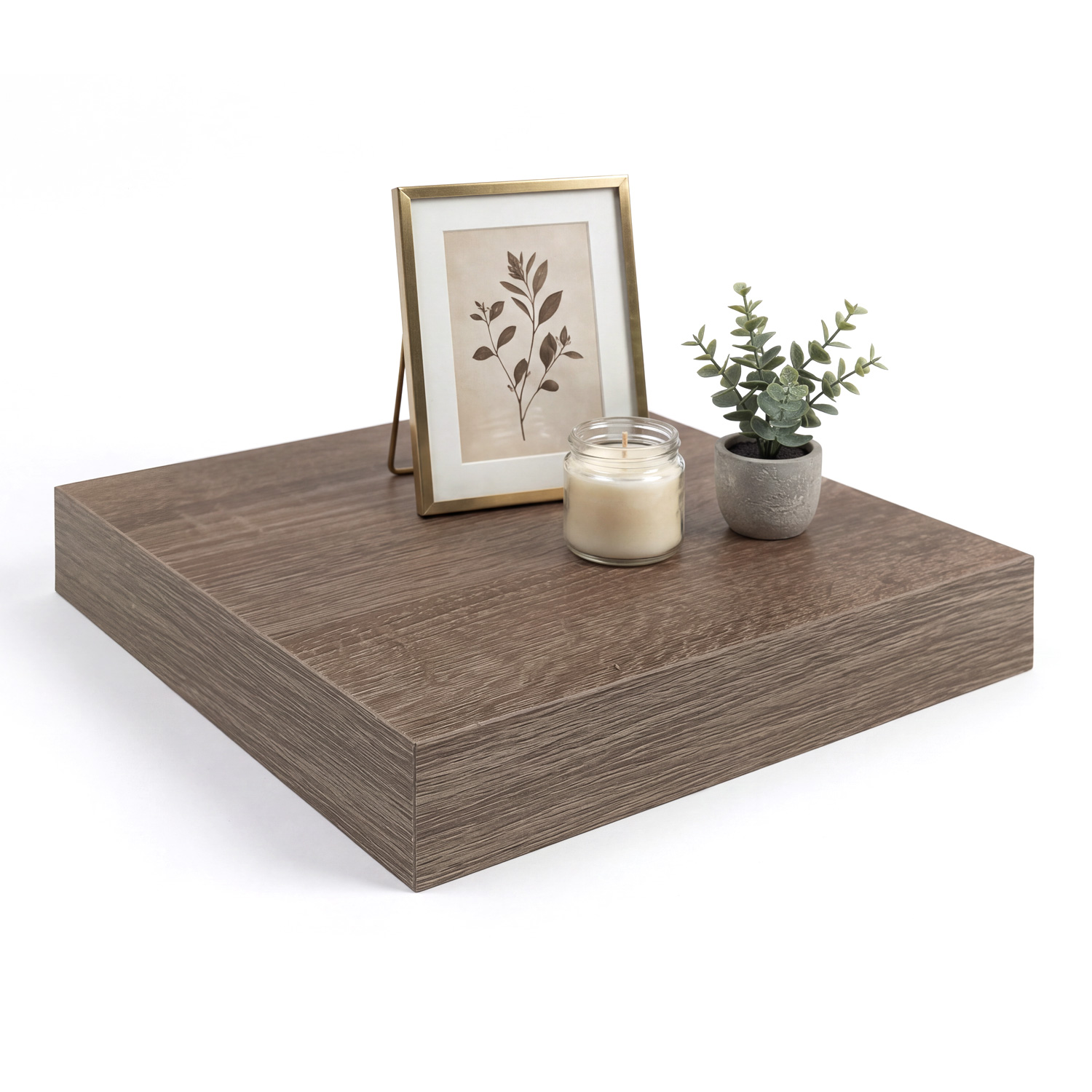 Wandregal Schweberegal 23,5 oder 60 x23,5 cm Holzregal Sonoma Eiche Braun Hängeregal Wandboard quadratisch Küchenregal