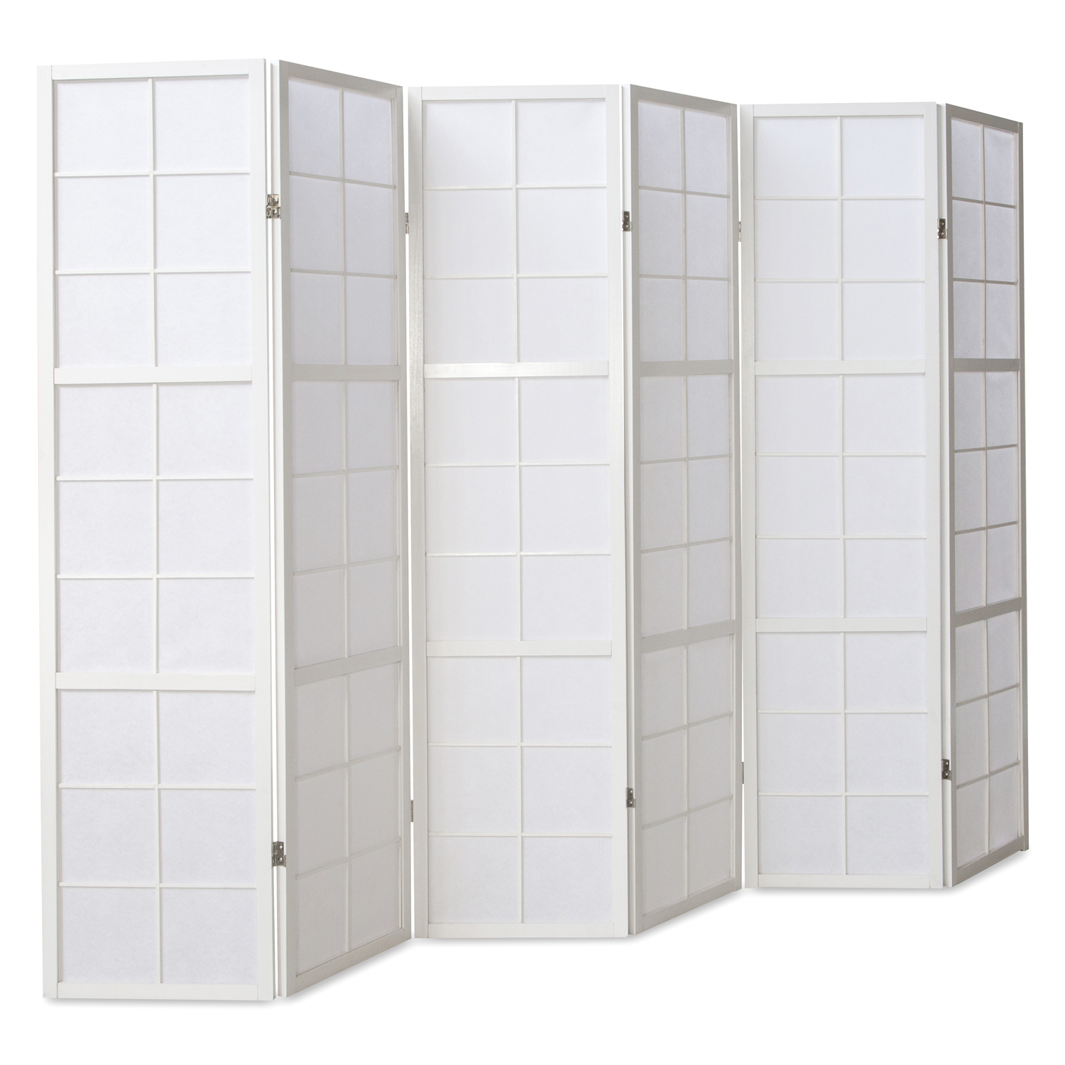White Shoji Rice Paper Screen | 6-panel | Wood | Room Divider, Partition, Privacy Screen