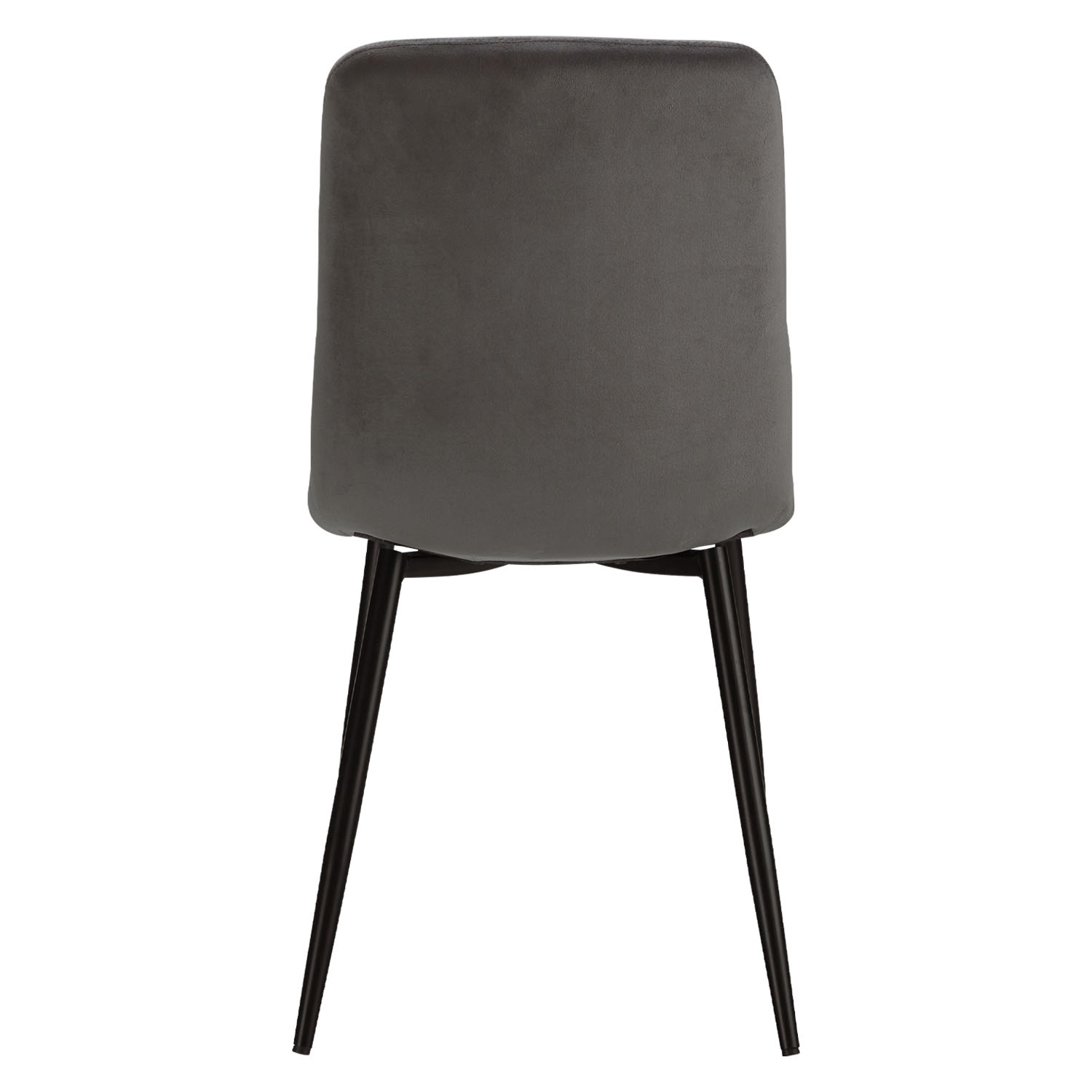 Upholstered Chair, Gray Velvet – Dining Chair without Armrests, with Quilted Backrest