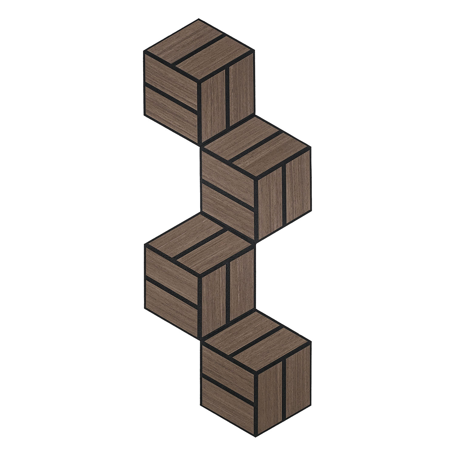 Acoustic Panels Wall Panels Hexagon Honeycomb 30 x 26 cm Brown Walnut | Wood | 4-piece Set | 3D