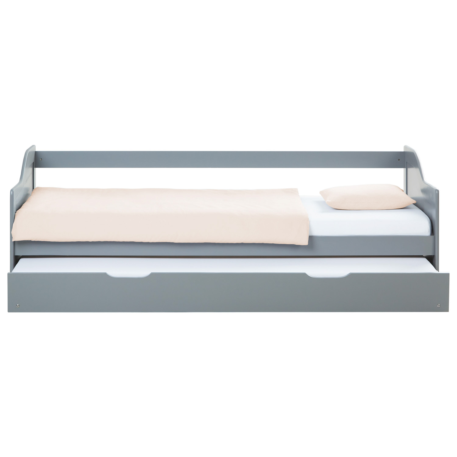Wooden Bed 90x200 cm Gray | Extends to a Double Bed | Bunk Bed | With Slatted Base | Can Be Combined with a Duo Bed | Convertible Bed | Multifunctional Bed