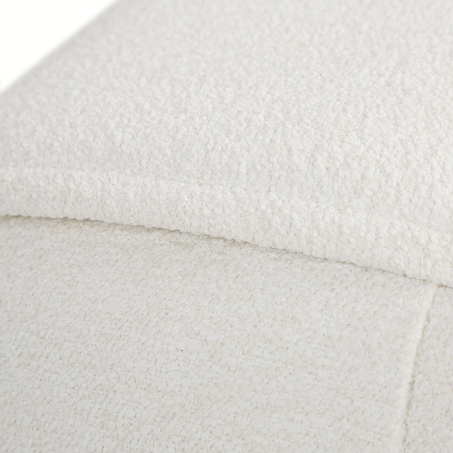 Footstool Pouffe Bouclé Beige Stool Small Footrest Upholstered Seater Cube Seat