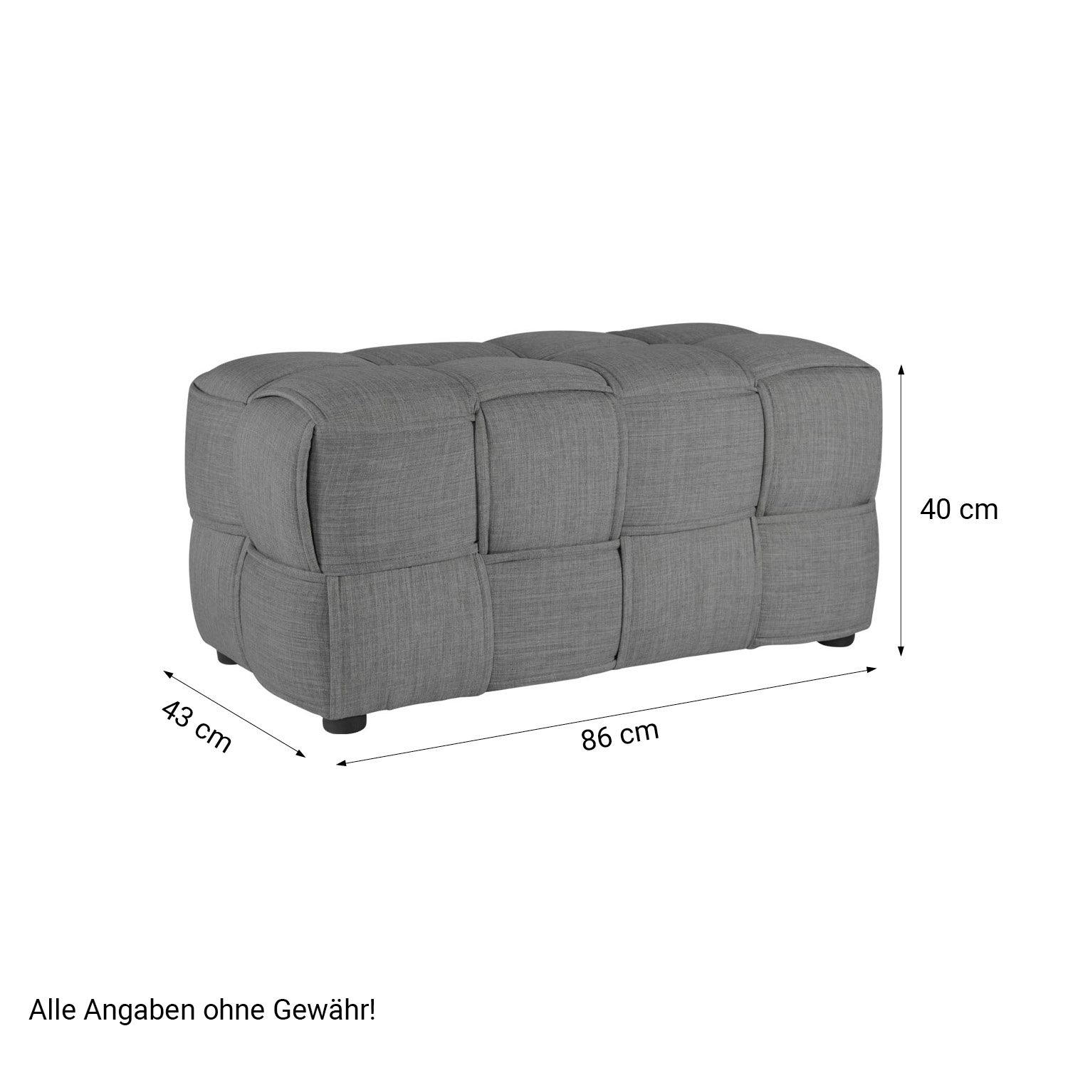 Bench Stool Grey 2 Seater Cube Seat Upholstered Stool Upholstery Chair