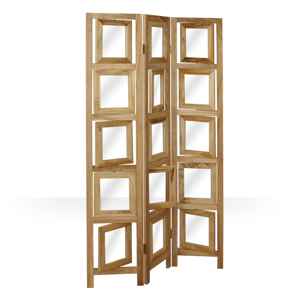 Paravent Pictures Photos Natural | 3-panel | Wood | Room Divider Partition Privacy Screen