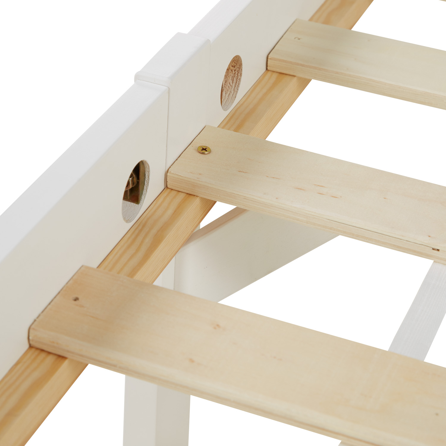 Wood Bed 90x200 cm White | Single Bed | with Slatted Frame | Kids Youth Guest Bedroom