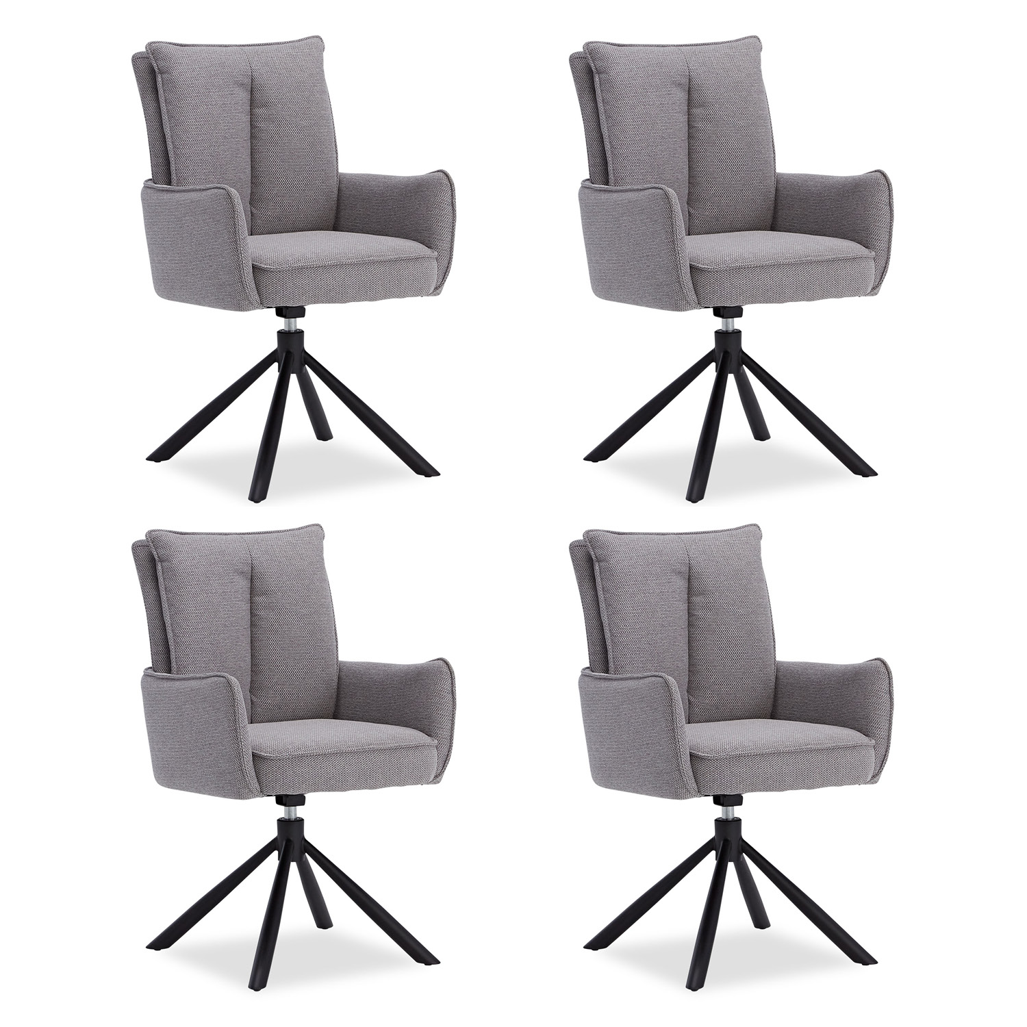 Dining Chair Set of 4 Modern Egg Chairs Grey Fabric Armchairs Dining Room Chairs Upholstered Chairs Eames Chairs
