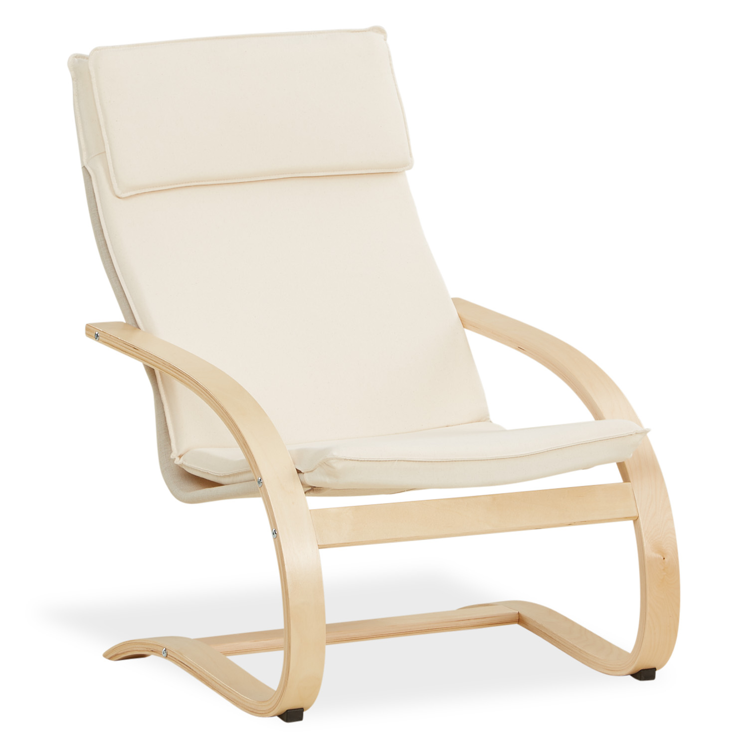 Relaxsessel Natur | without Footrest | Natural Wood | Glider Rocking Chair Nursing Chair Recliner