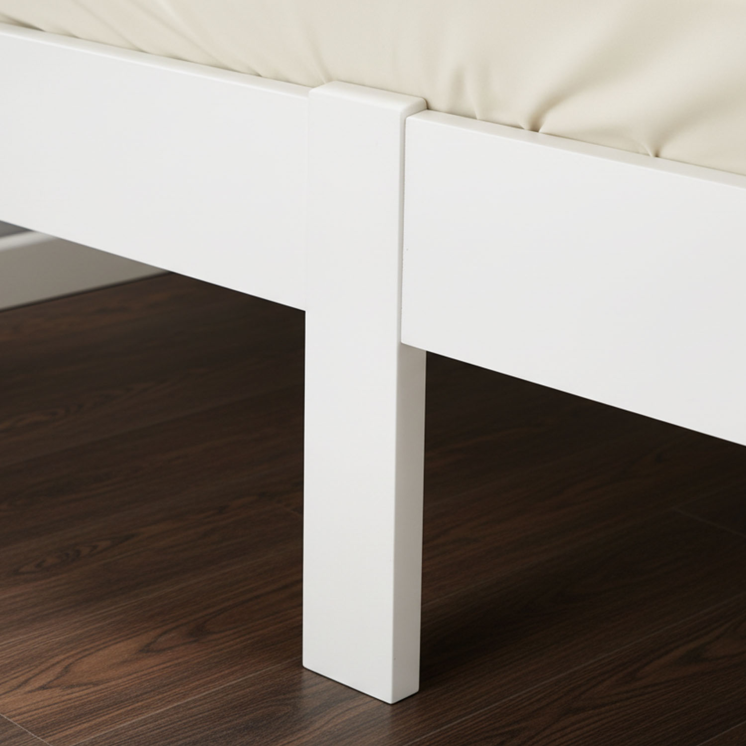 Wood Bed 160x200 cm White | Double Bed | with 2 Mattress | Solid | Kids Youth Guest Bedroom