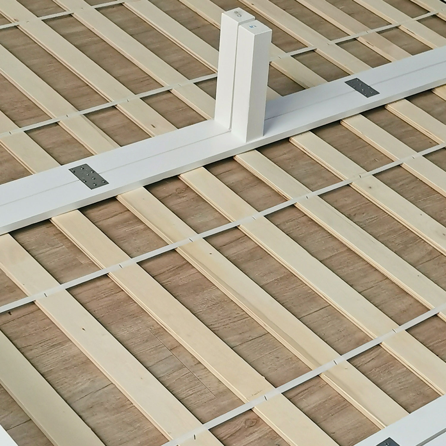 Family Bed 270x200 cm White | Maxi Pallet Bed XXL | with slatted frame | Wood | Can also be placed individually