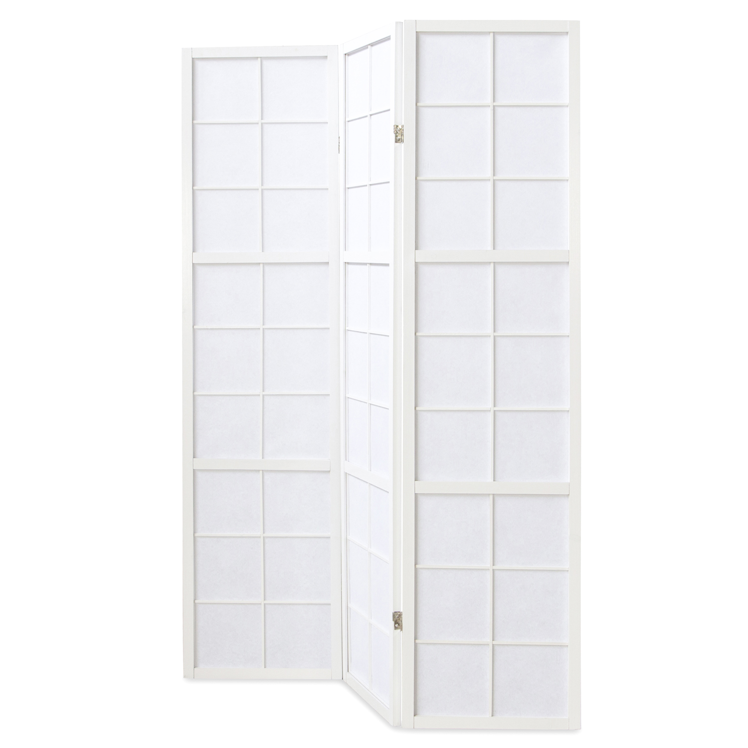 White Shoji Rice Paper Screen | 3-panel | Wood | Room Divider, Partition, Privacy Screen