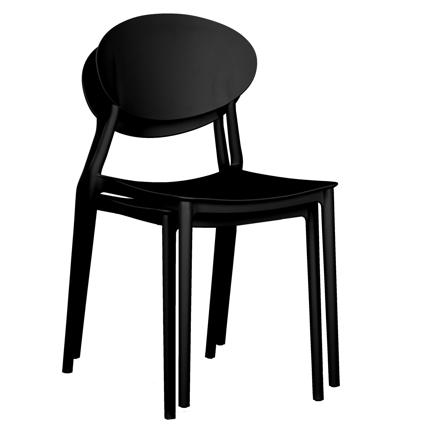 Gartenstuhl 4er Set Schwarz Stühle Küchenstühle Kunststoff Stapelstühle Balkonstuhl Outdoor-Stuhl
