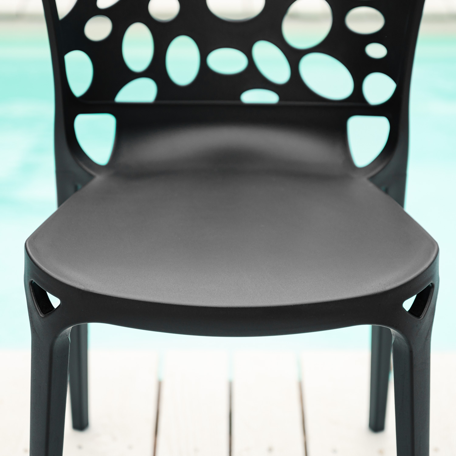 Garden chair Set of 2 Modern Black Camping chairs Outdoor chairs Plastic Stacking chairs Kitchen chairs