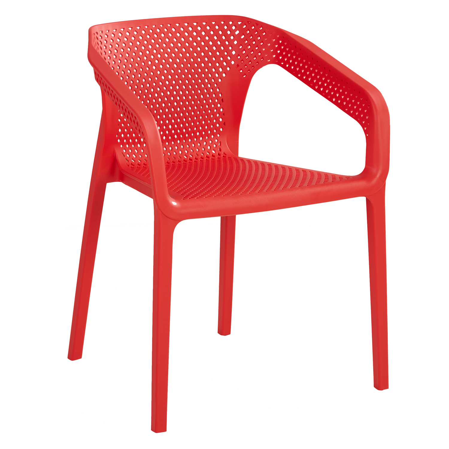 Set of 4 Garden chair with armrests Camping chairs Red Outdoor chairs Plastic Egg chair Lounger chairs Stacking chairs