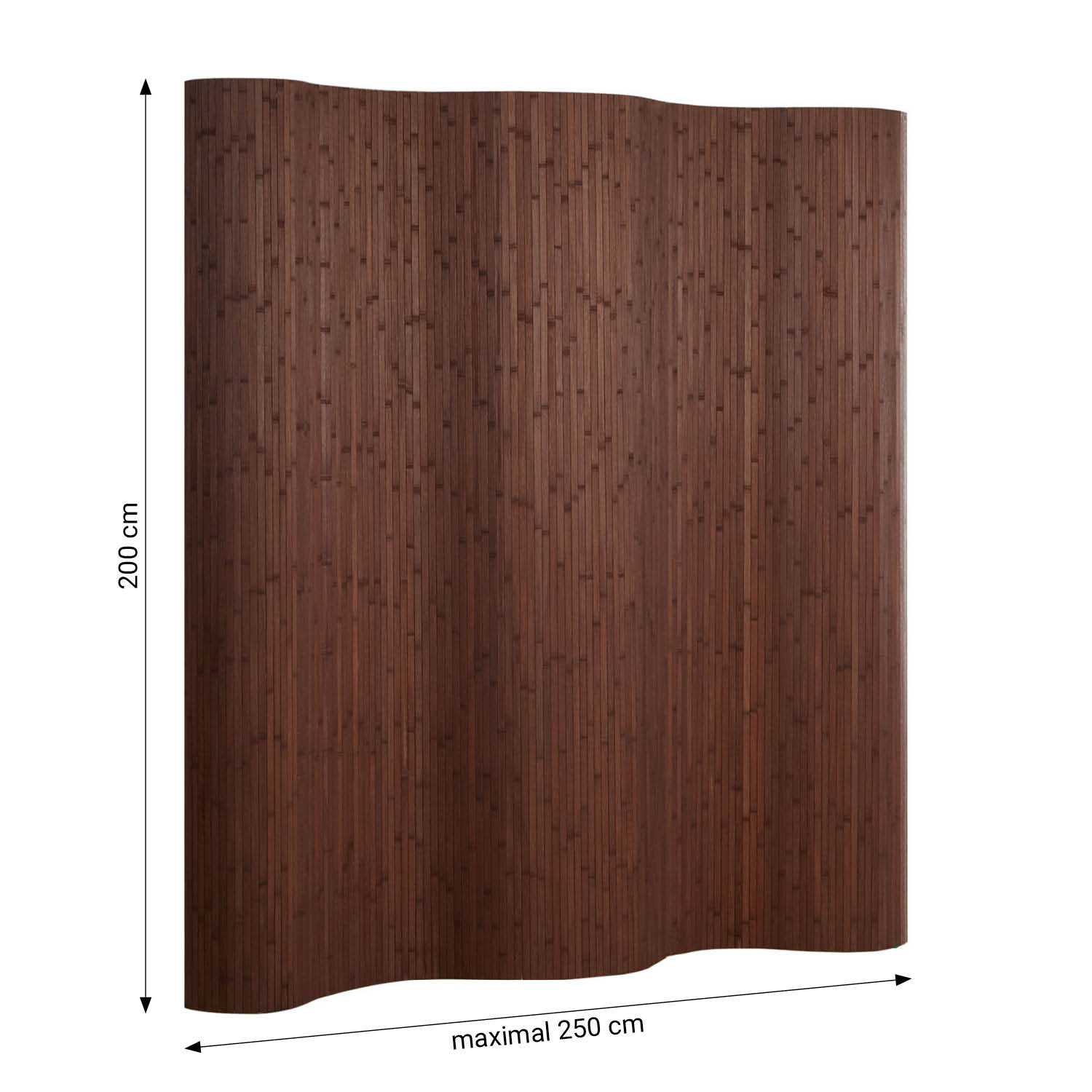 Paravent Bamboo Height 200 cm Dark Brown | Room Divider Partition Privacy Screen