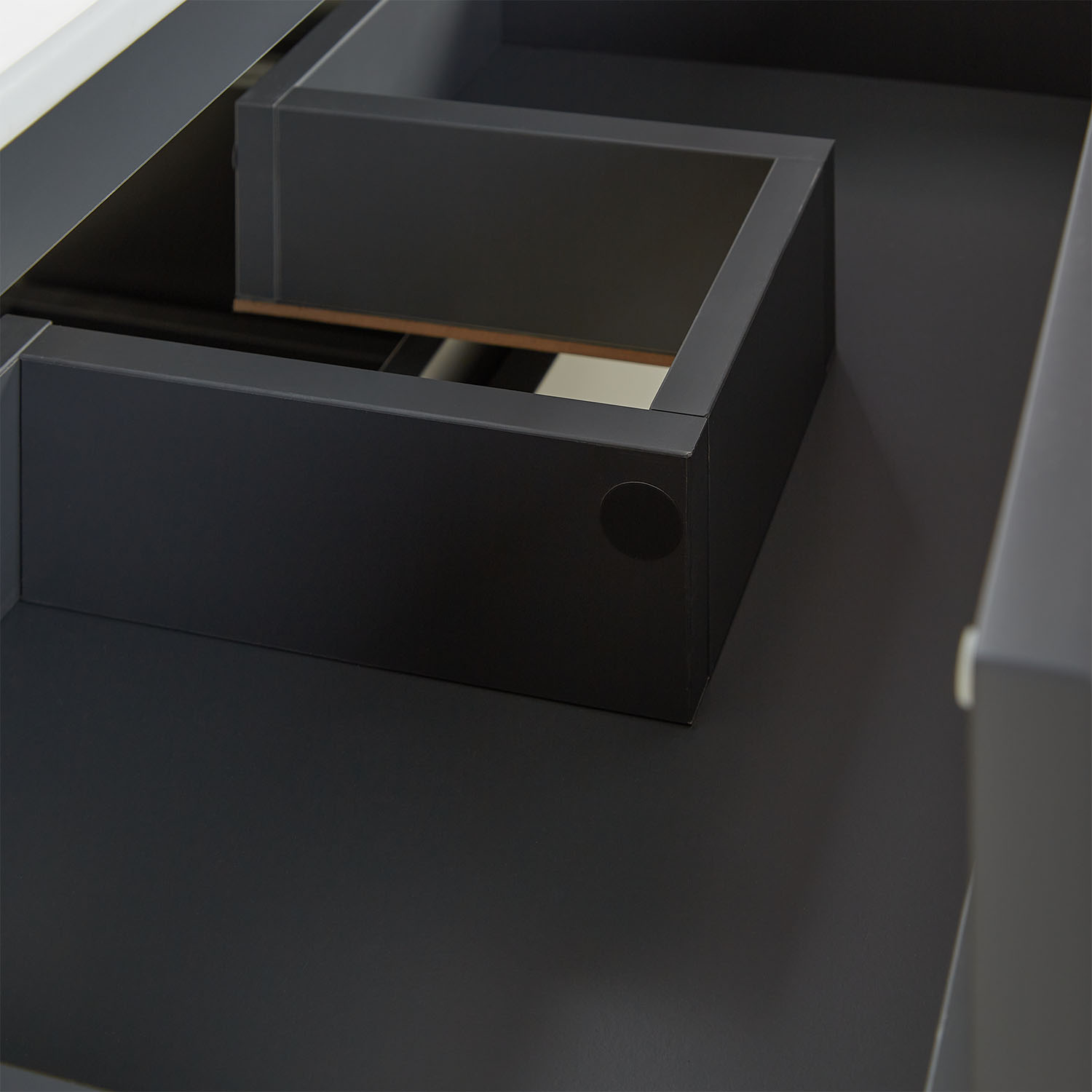 Bathroom mirror and cabinet 60 cm Grey Storage Vanity unit Bathroom furniture Sink unit Washroom wall cabinet