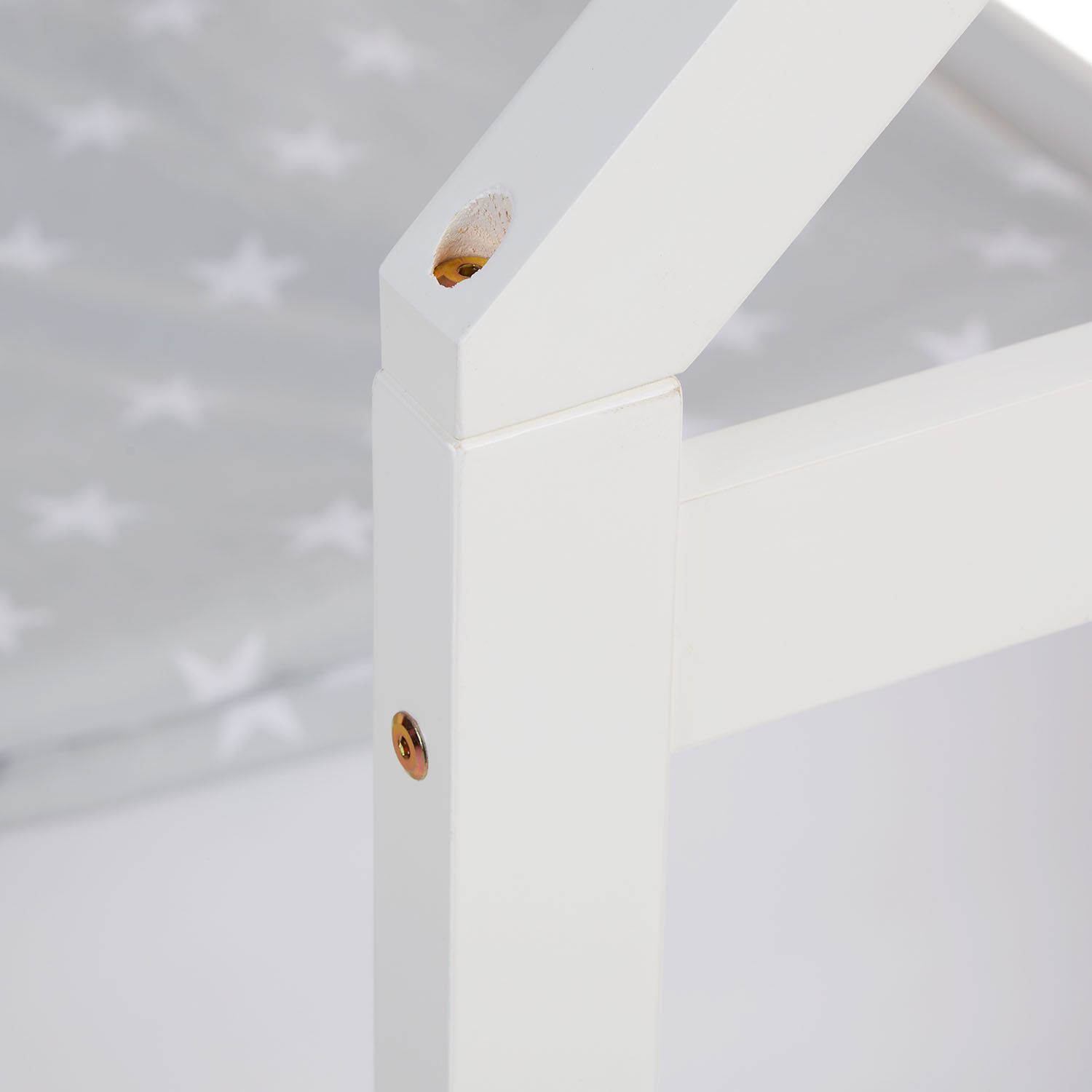 Children's Bed 90x200 cm White | House Bed with Fall Protection | Montessori | Single Bed | with Slatted Frame | Wood