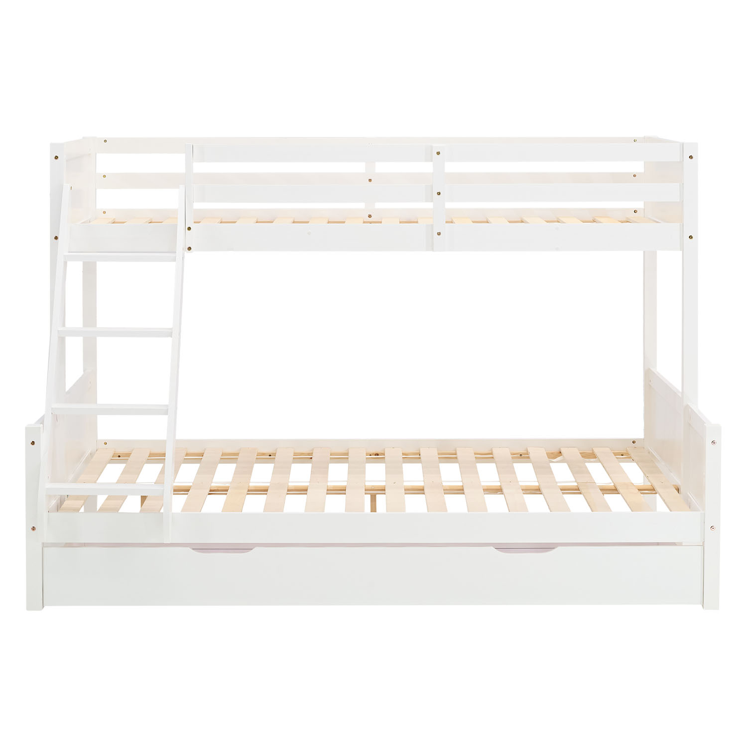 Bunk Bed with 2 Mattresses Kids Bed 90x200 and 140x200 cm White Wood Cabin Bed High Sleeper Bed Loft Bed Childrens Bed Twin Bed Drawer