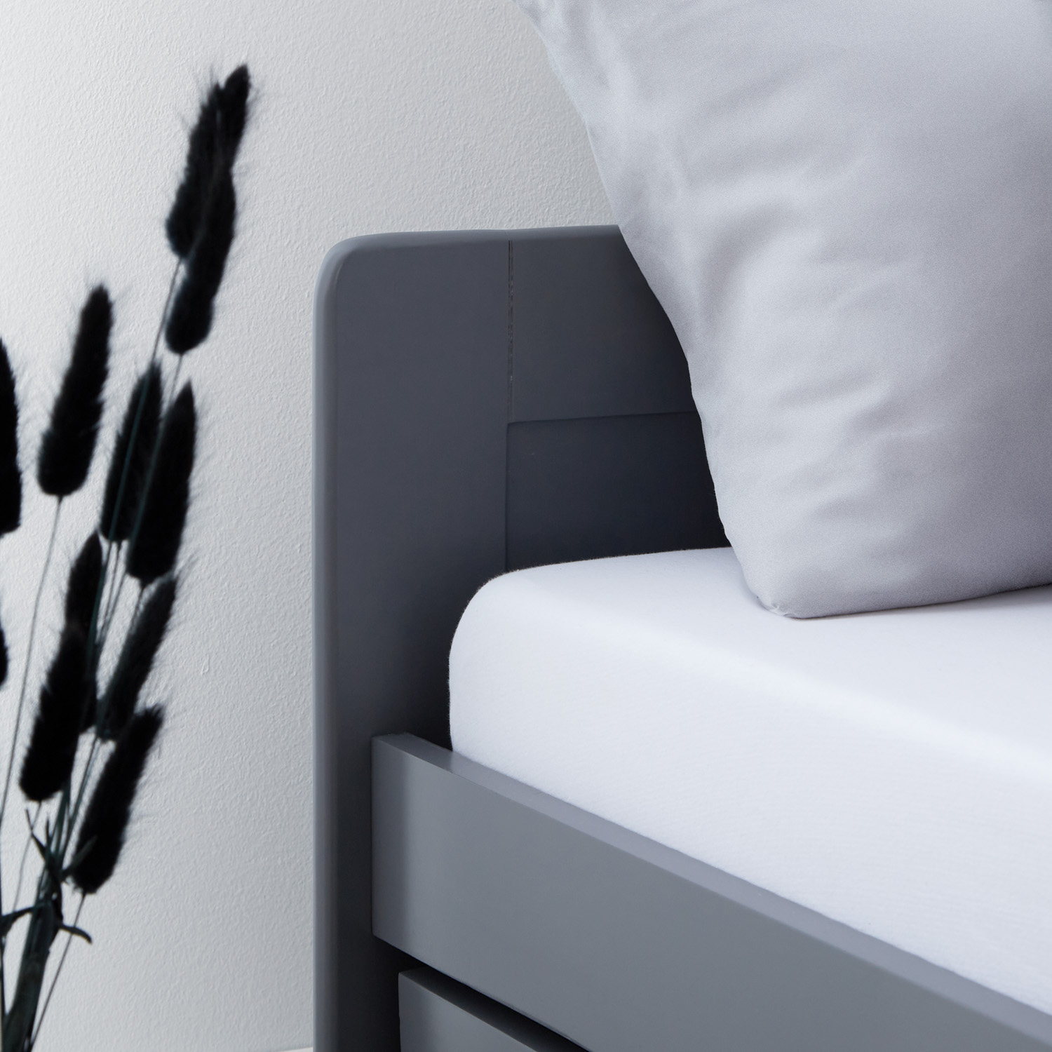 Wood Bed 90x200 cm Gray | Extendable to Double Bed | Cabin Bed | with Slatted Frame | Kids Youth Guest Bedroom