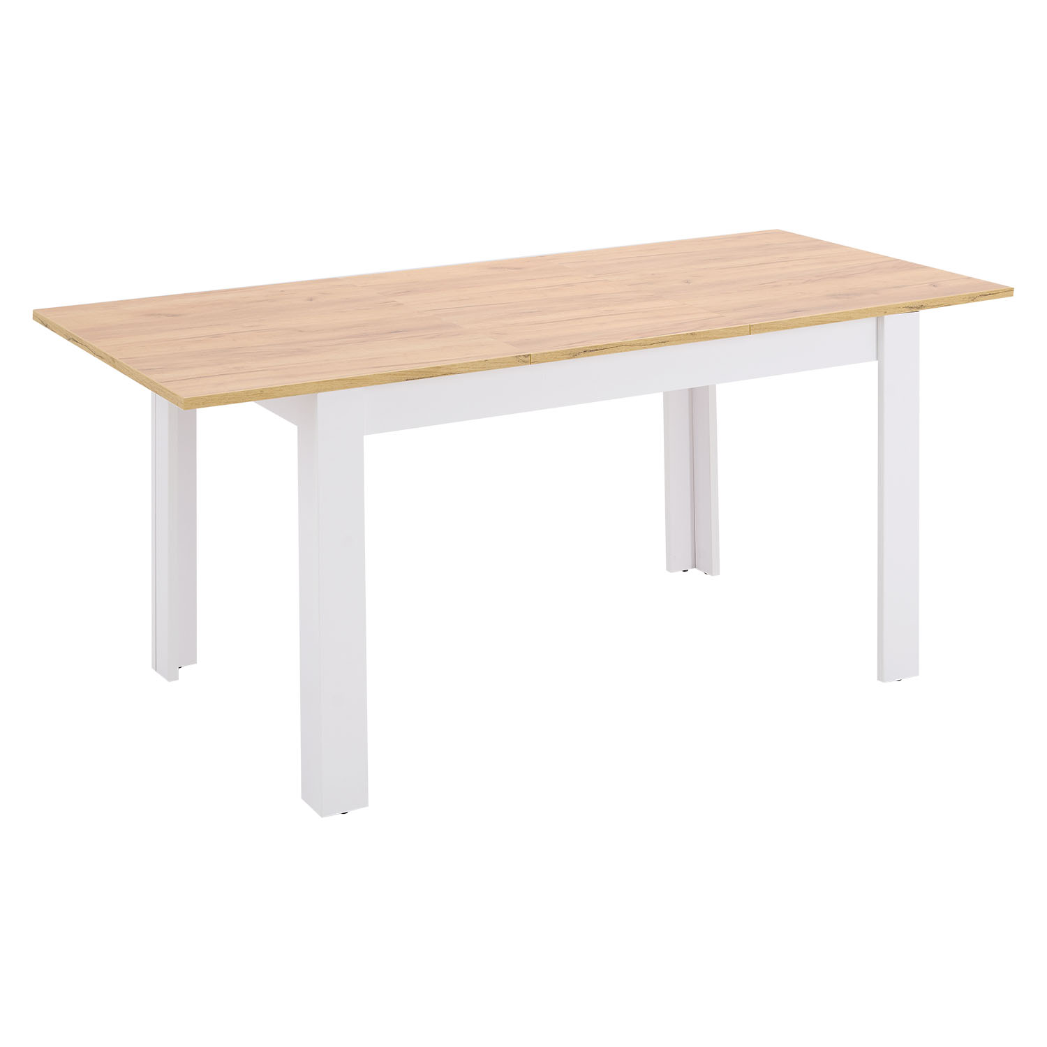 Modern Dining Table Kitchen Table White Wooden Table 135x86 cm Wotan Oak 8 Seater Extendable