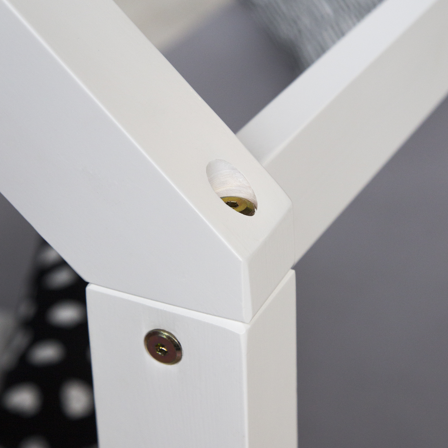 Cot House Bed Grey White Bed Frame 90x200 cm with 2 Drawers