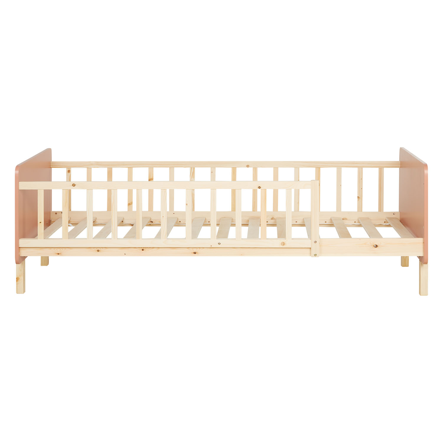 Single bed 90x200 cm Red with Mattress Wooden Bed frame Toddler bed with safety rail Kids bed Childrens bed Slatted frame