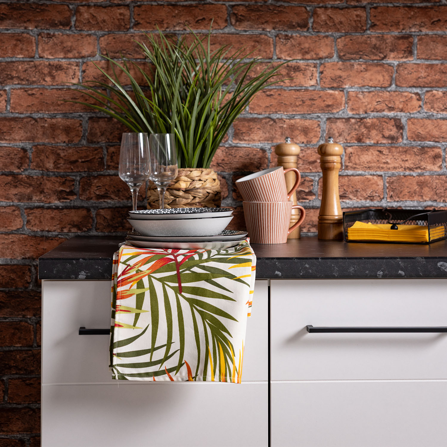 200 cm White Kitchen Unit – Modern Kitchen Unit Without Appliances, Featuring Storage Space