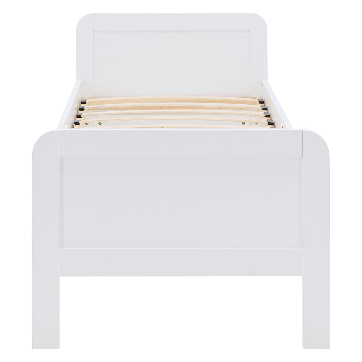 Comfort Bed 90x200 cm White | Senior Bed Height Adjustable with Slatted Frame | Single Bed | Wood