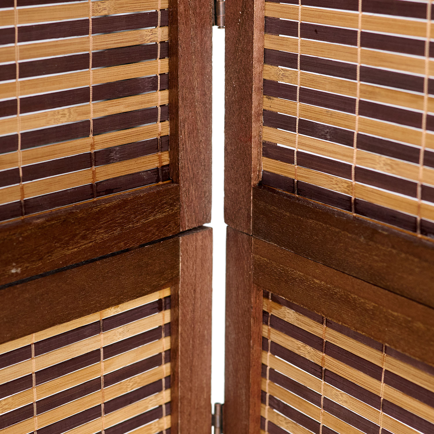 Paravent Brown Bamboo Shoji Rice Paper White Height 200 cm | 4-panel | Wood | Room Divider Partition Privacy Screen