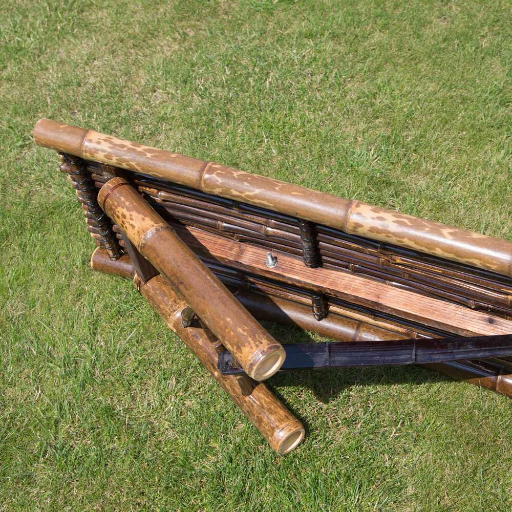 Garden Bench Bamboo Seater Outdoor Patio Nature