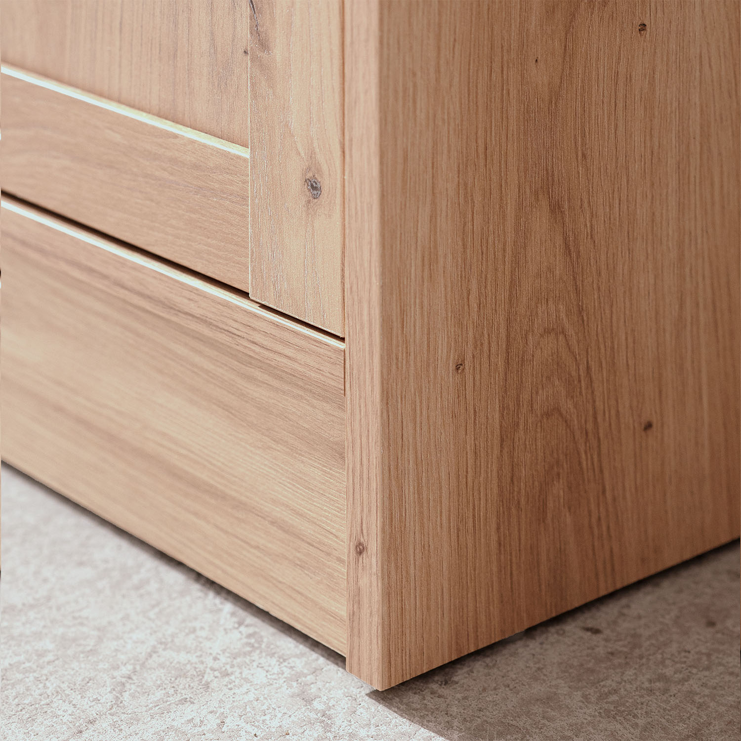 Showcase Highboard Wood Oak Cabinet with compartments Living room Cupboard Country Style