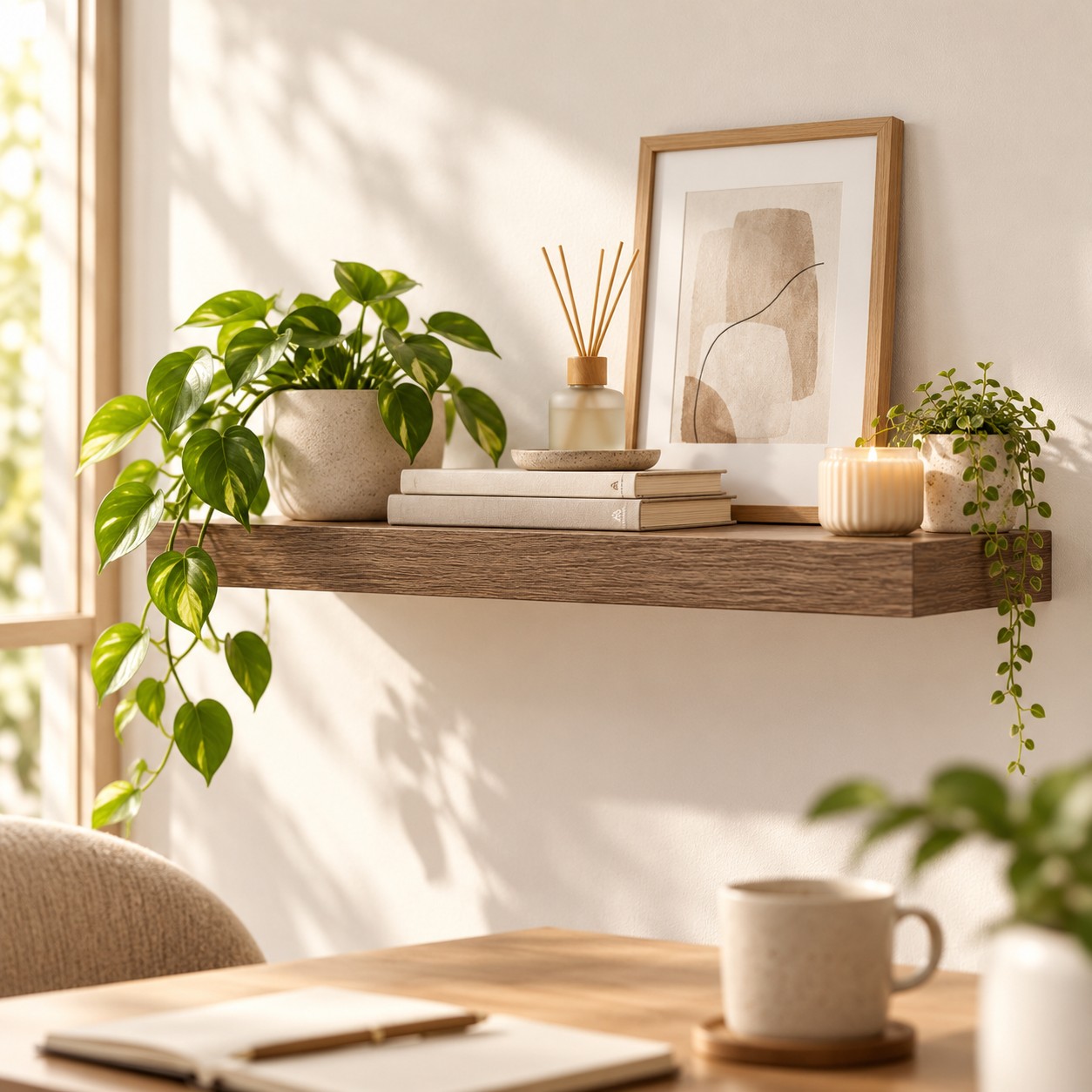 Floating Wall Shelf 60x23.5 cm Sonoma Dark Oak Effect Square Wooden Shelf for Living Room Bedroom Kitchen