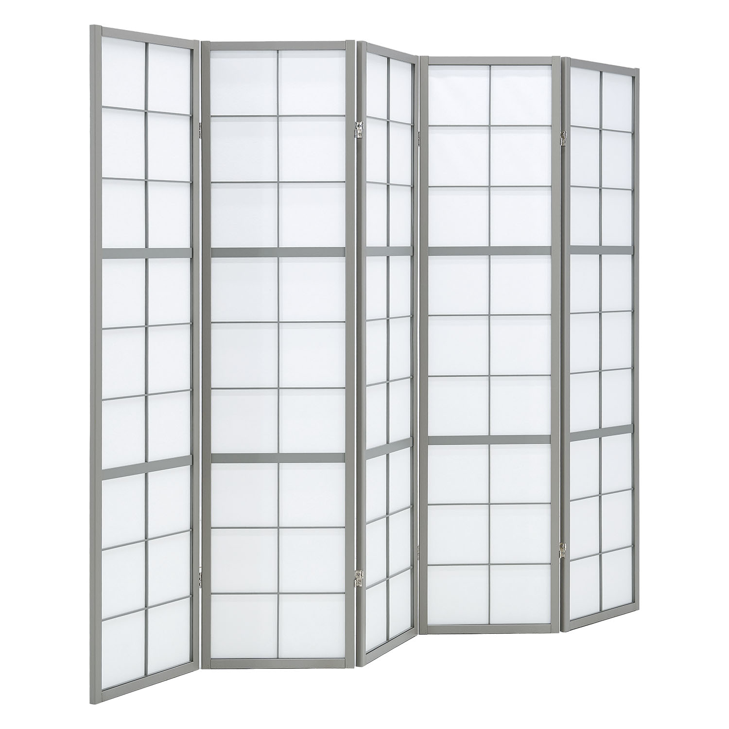 Paravent Grey Shoji | 5-panel | Wood | Room Divider | Partition Privacy Screen