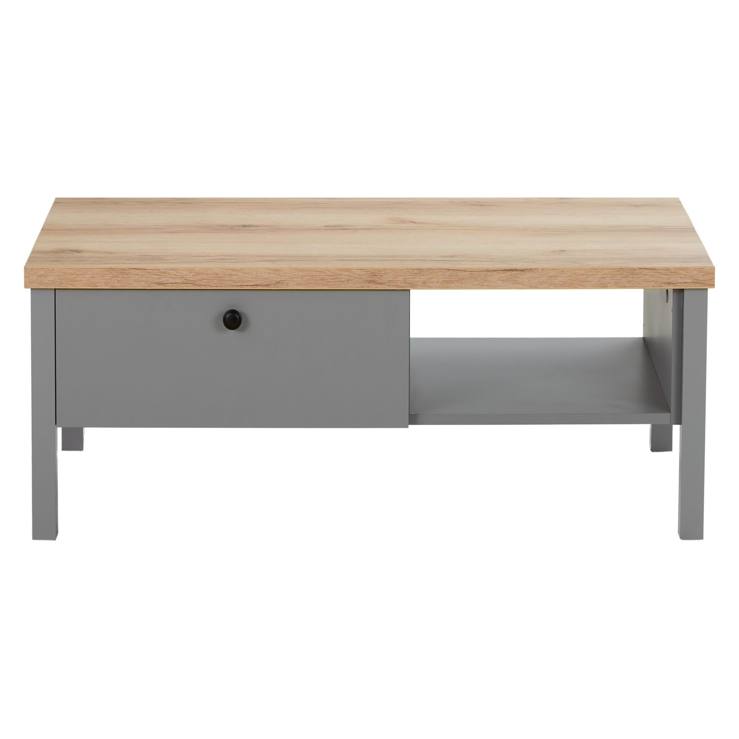 Coffee Table 110x60 cm Living Room Table Grey Wooden Table Storage Drawer
