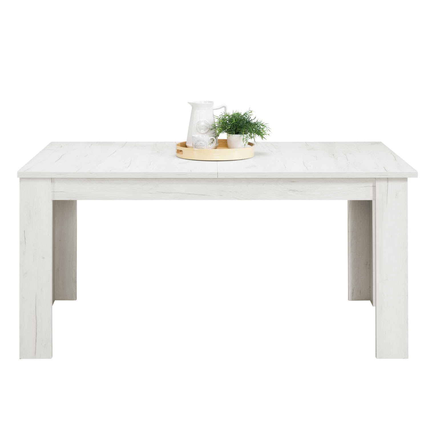 Modern Dining Table Kitchen Table Wooden Table 160x90 cm White 8 Seater Extendable