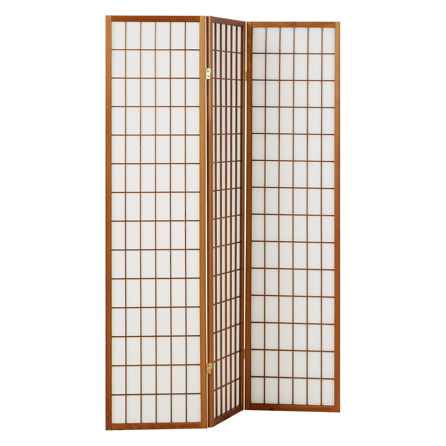 Paravent Light Brown Shoji Rice Paper White | 3-panel | Wood | Room Divider Partition Privacy Screen