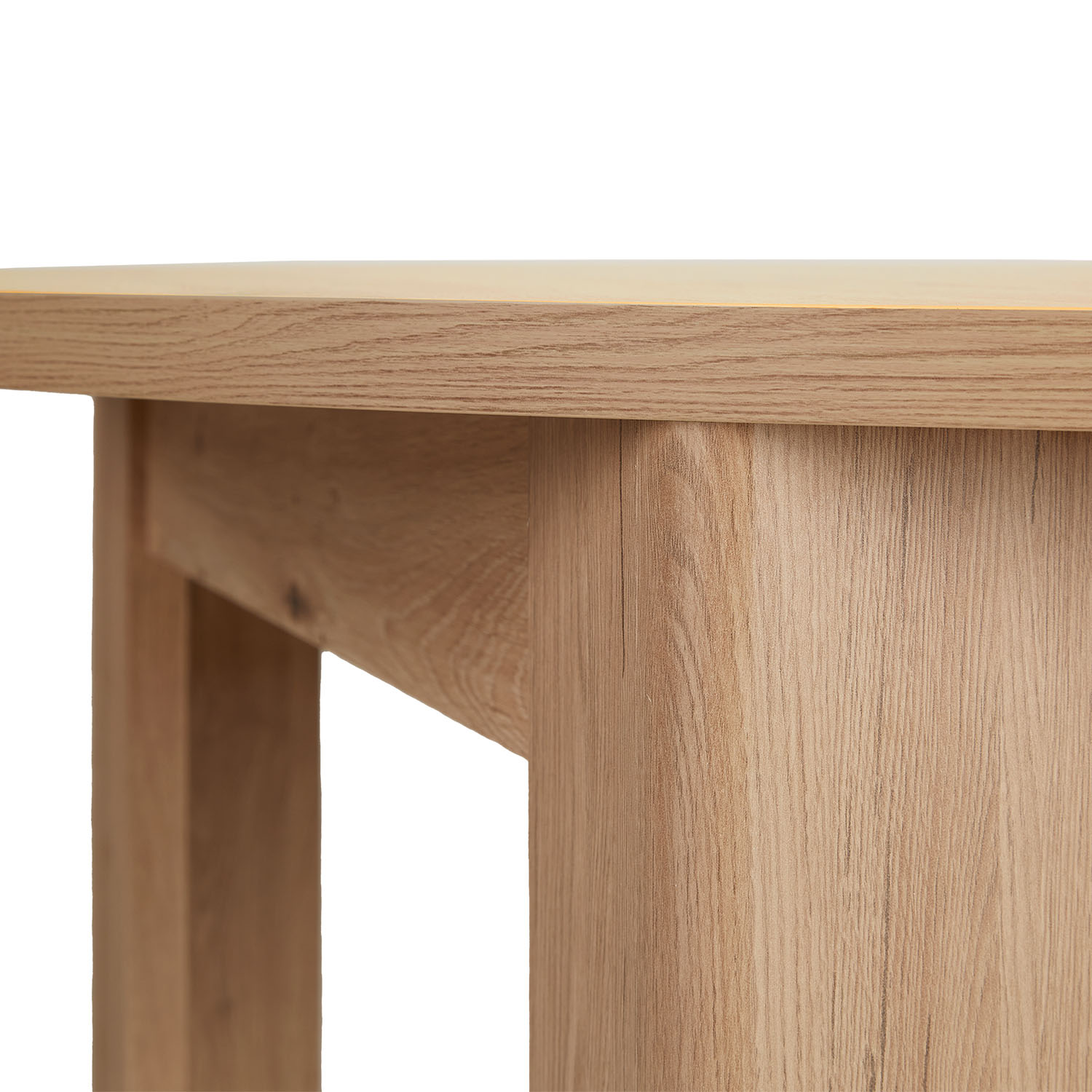 Modern Dining Table Round Kitchen Table Ø 106 cm Wooden Table Oak White 4 Seater
