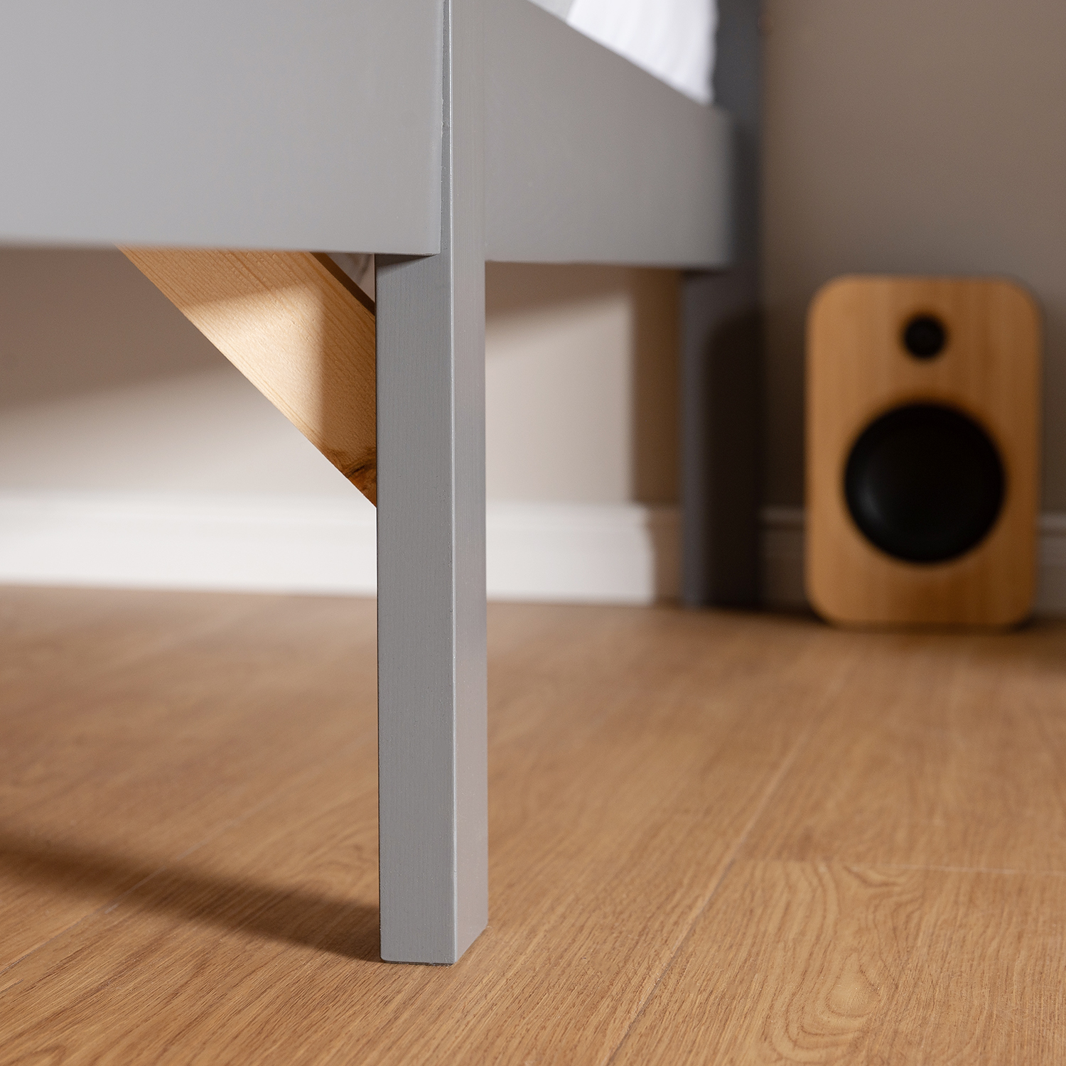 Pallet Bed 90x200 cm Gray | Single Bed | With Slatted Base | Wood | Children's, Teen, or Guest Bedroom