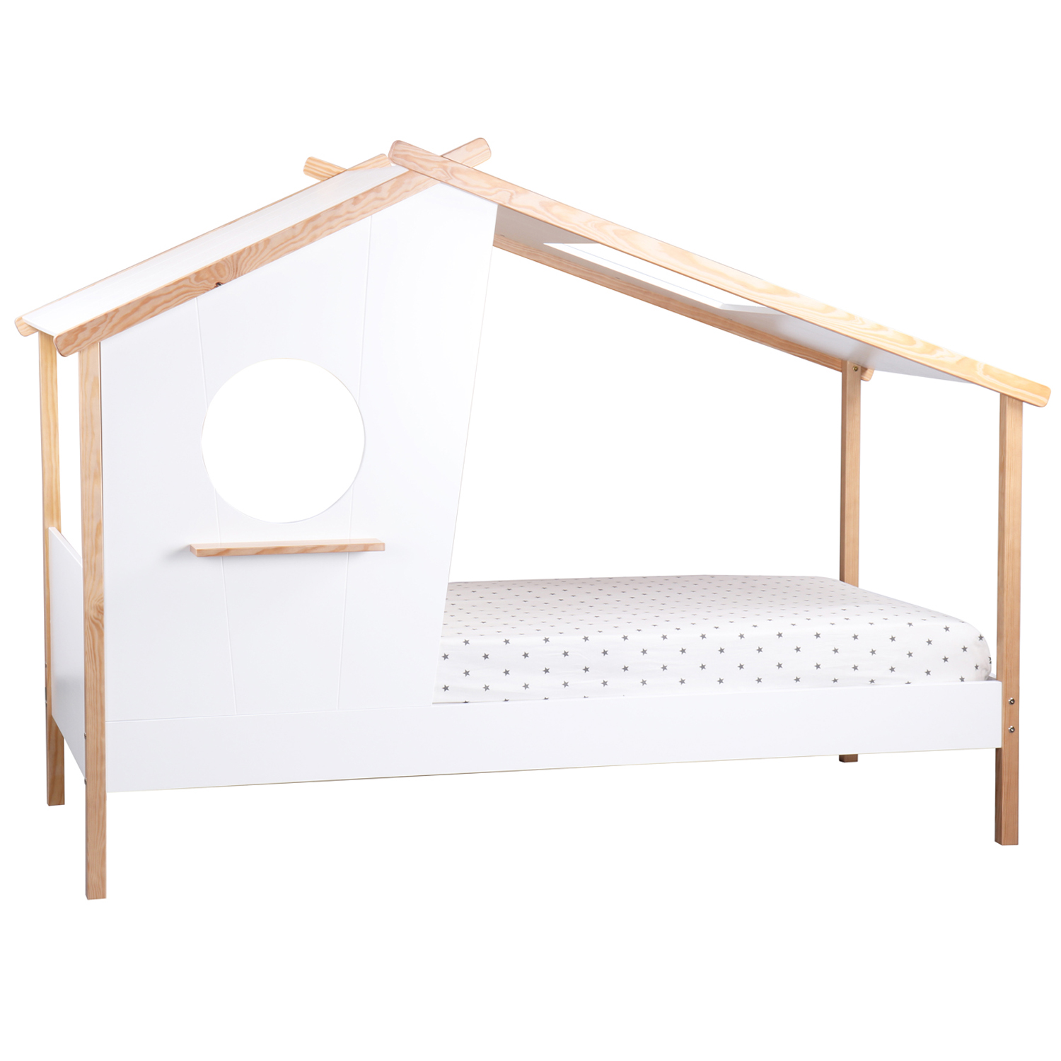 Children's Bed 90x200 House Bed Kids Bed Wooden Bed White Cot Drawer